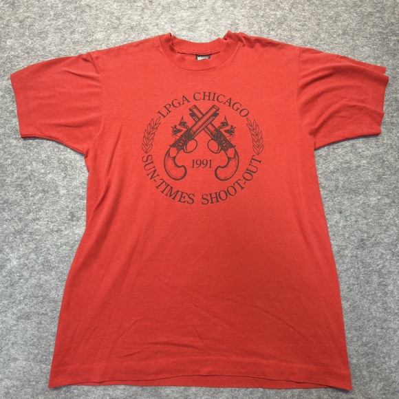 Screen Stars Best Other - VTG 1991 LPGA Chicago Shoot-Out T-Shirt L Red Cellular One USA